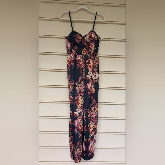 Band of Gypsies Floral Bustier Jumpsuit with Pockets Size Small - Picture 1 of 10
